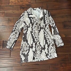 Snakeskin blazer mini dress, size 4